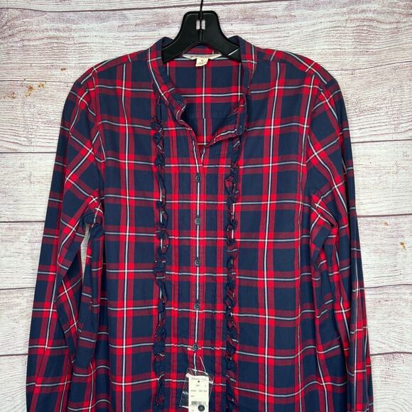 Brooks Brothers Red Fleece Red Blue Button Down Plaid Shirt Size 10 New - Picture 8 of 12